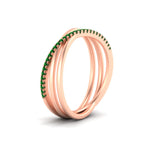 Load image into Gallery viewer, emerald-criss-cross-wedding-ring-in-rose-gold-FD11398BGEMGR-NL-RG
