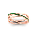Load image into Gallery viewer, emerald-criss-cross-wedding-ring-in-rose-gold-FD11398BGEMGR-NL-RG
