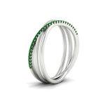 Load image into Gallery viewer, emerald-criss-cross-wedding-ring-in-white-gold-FD11398BGEMGR-NL-WG
