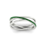 Load image into Gallery viewer, emerald-criss-cross-wedding-ring-in-white-gold-FD11398BGEMGR-NL-WG
