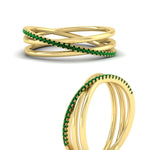 Load image into Gallery viewer, emerald-criss-cross-wedding-ring-in-yellow-gold-FD11398BGEMGR-NL-YG

