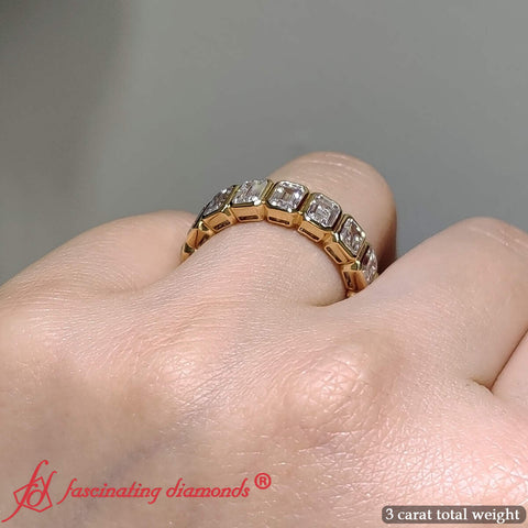 Emerald Cut 3 Carat Eternity Diamond Band