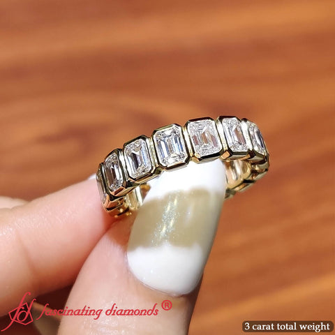 Emerald Cut 3 Carat Eternity Diamond Band