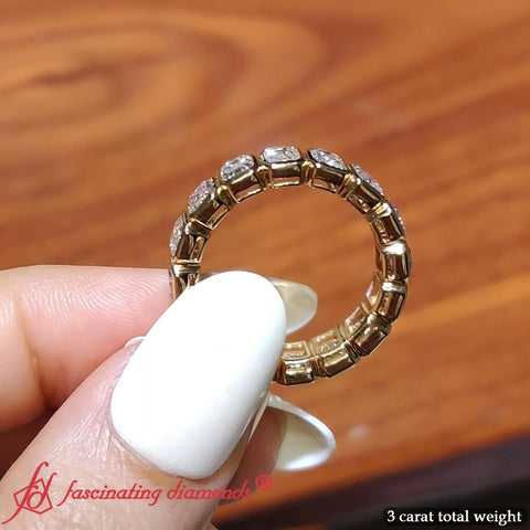 Emerald Cut 3 Carat Eternity Diamond Band