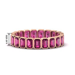 Load image into Gallery viewer, emerald-cut-3-carat-eternity-pink-sapphire-wedding-band-in-rose-gold-FD-10417EMBGSADRPI-3.00CTCT-NL-RG-HW
