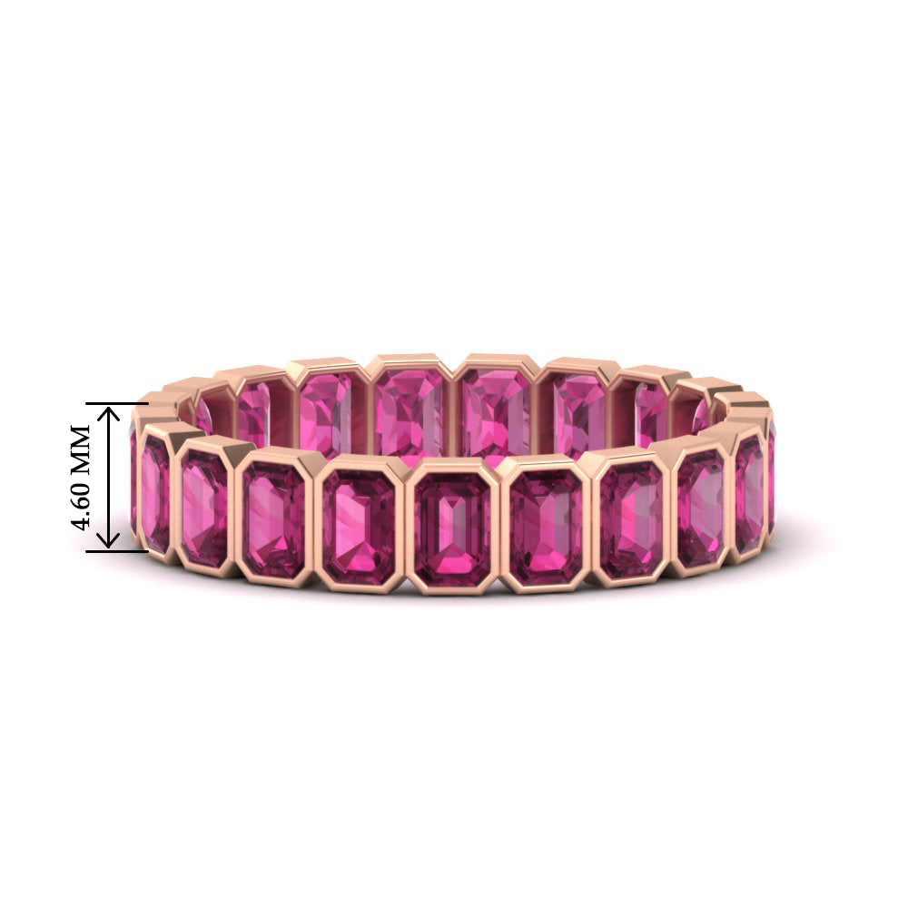 emerald-cut-3-carat-eternity-pink-sapphire-wedding-band-in-rose-gold-FD-10417EMBGSADRPI-3.00CTCT-NL-RG-HW