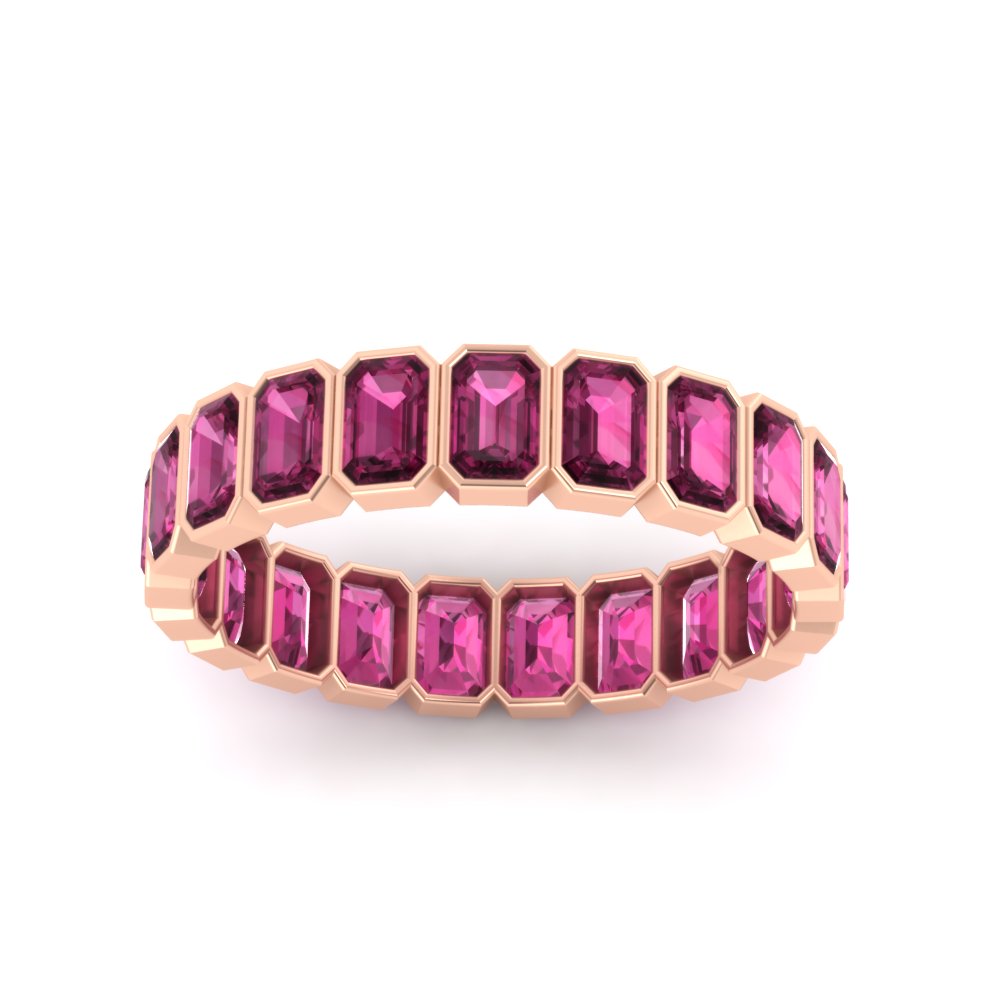 emerald-cut-3-carat-eternity-pink-sapphire-wedding-band-in-rose-gold-FD-10417EMBGSADRPIANGLE5-3.00CTCT-NL-RG