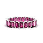 Load image into Gallery viewer, emerald-cut-3-carat-eternity-pink-sapphire-wedding-band-in-white-gold-FD-10417EMBGSADRPI-3.00CTCT-NL-WG
