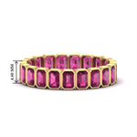 Load image into Gallery viewer, emerald-cut-3-carat-eternity-pink-sapphire-wedding-band-in-yellow-gold-FD-10417EMBGSADRPI-3.00CTCT-NL-YG-HW
