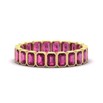 Load image into Gallery viewer, emerald-cut-3-carat-eternity-pink-sapphire-wedding-band-in-yellow-gold-FD-10417EMBGSADRPI-3.00CTCT-NL-YG
