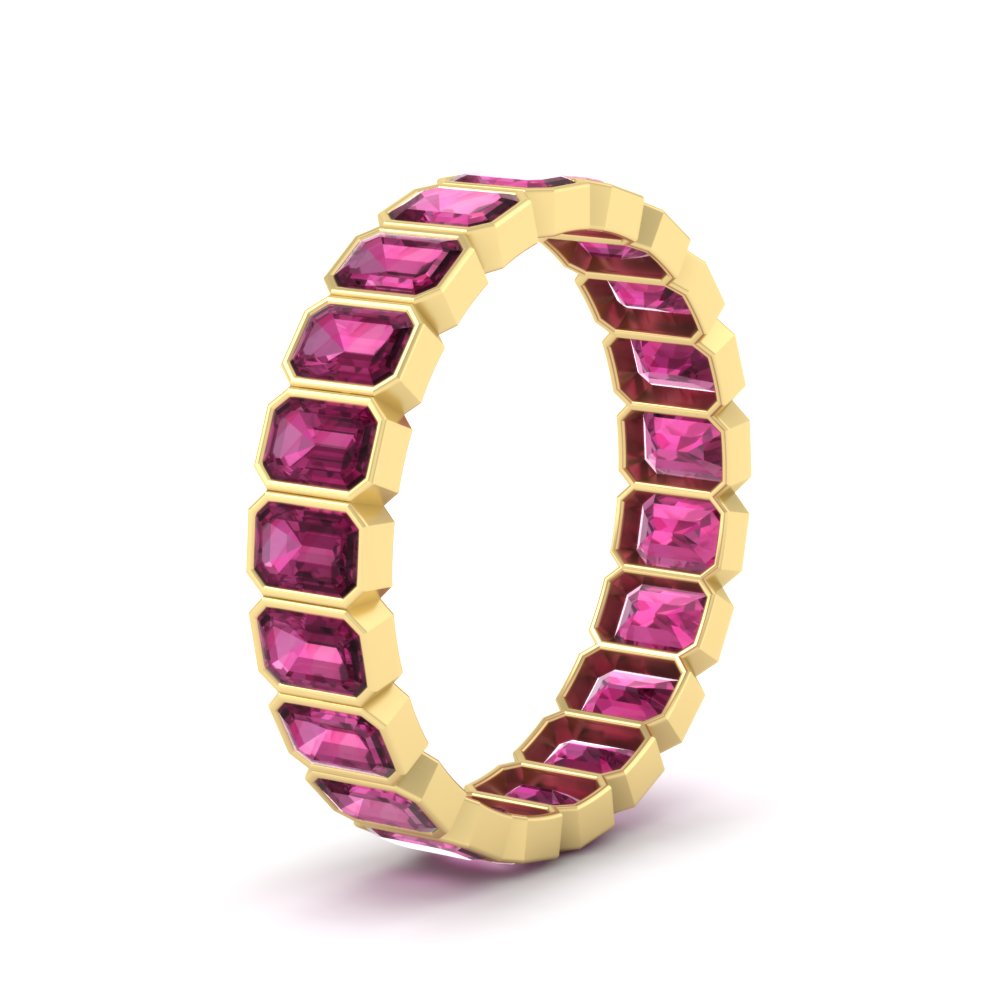 emerald-cut-3-carat-eternity-pink-sapphire-wedding-band-in-yellow-gold-FD-10417EMBGSADRPIANGLE2-3.00CTCT-NL-YG