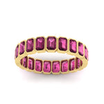 Load image into Gallery viewer, emerald-cut-3-carat-eternity-pink-sapphire-wedding-band-in-yellow-gold-FD-10417EMBGSADRPIANGLE5-3.00CTCT-NL-YG
