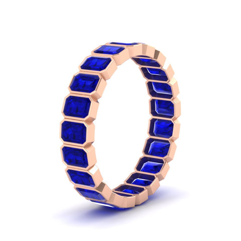 emerald-cut-3-carat-eternity-sapphire-wedding-band-in-rose-gold-FD-10417EMBGSABLANGLE2-3.00CTCT-NL-RG