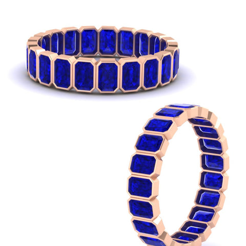 emerald-cut-3-carat-eternity-sapphire-wedding-band-in-rose-gold-FD-10417EMBGSABLANGLE3-3.00CTCT-NL-RG