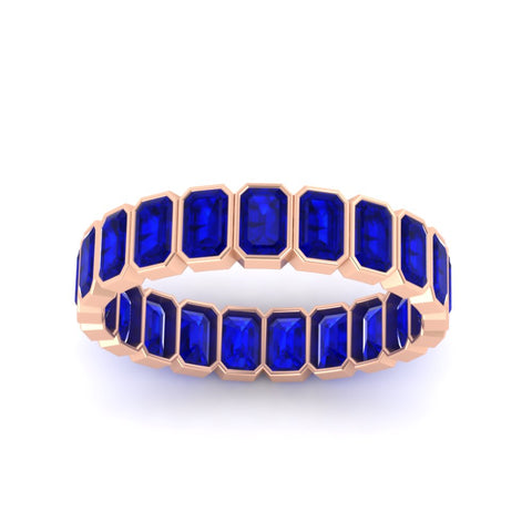 emerald-cut-3-carat-eternity-sapphire-wedding-band-in-rose-gold-FD-10417EMBGSABLANGLE5-3.00CTCT-NL-RG