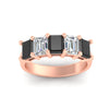 Load image into Gallery viewer, emerald-cut-5-stone-wedding-band-black-diamond-4-carat-in-rose-gold-fdwb8008emblackangle5-4.00ct-nl-rg