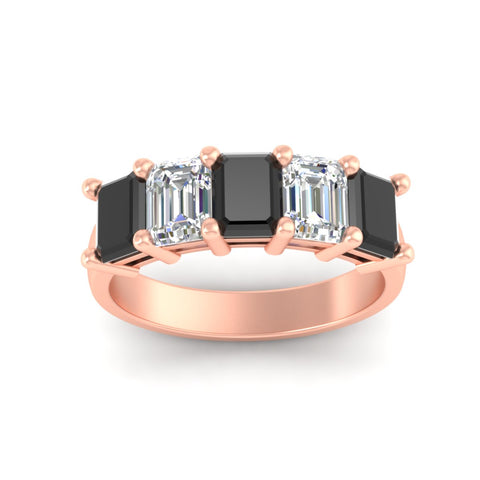emerald-cut-5-stone-wedding-band-black-diamond-4-carat-in-rose-gold-fdwb8008emblackangle5-4.00ct-nl-rg