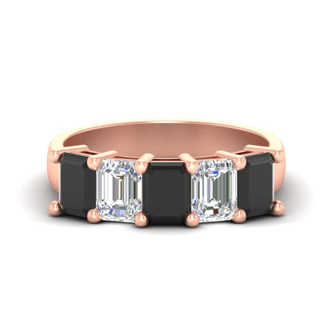 emerald-cut-5-stone-wedding-band-black-diamond-4-carat-in-rose-gold-fdwb8008emblacksleep-4.00ct-nl-rg