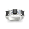 Load image into Gallery viewer, emerald-cut-5-stone-wedding-band-black-diamond-4-carat-in-white-gold-fdwb8008emblackangle5-4.00ct-nl-wg