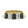 Load image into Gallery viewer, emerald-cut-5-stone-wedding-band-black-diamond-4-carat-in-yellow-gold-fdwb8008emblacksleep-4.00ct-nl-yg