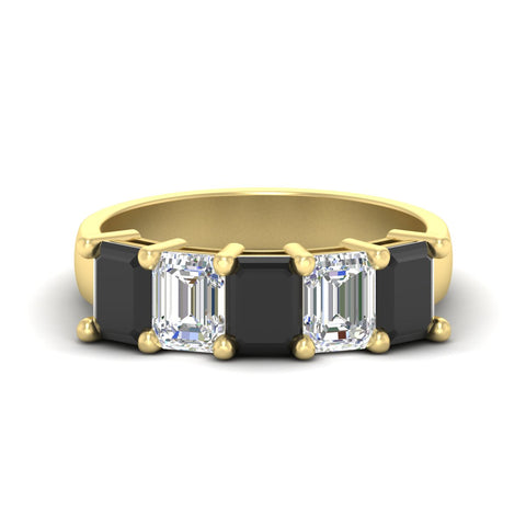 emerald-cut-5-stone-wedding-band-black-diamond-4-carat-in-yellow-gold-fdwb8008emblacksleep-4.00ct-nl-yg