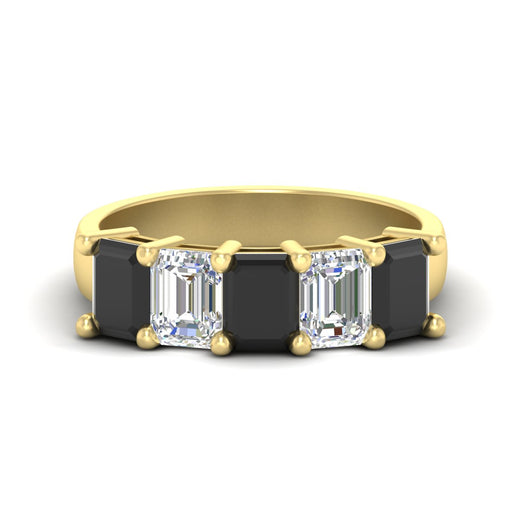 emerald-cut-5-stone-wedding-band-black-diamond-4-carat-in-yellow-gold-fdwb8008emblacksleep-4.00ct-nl-yg