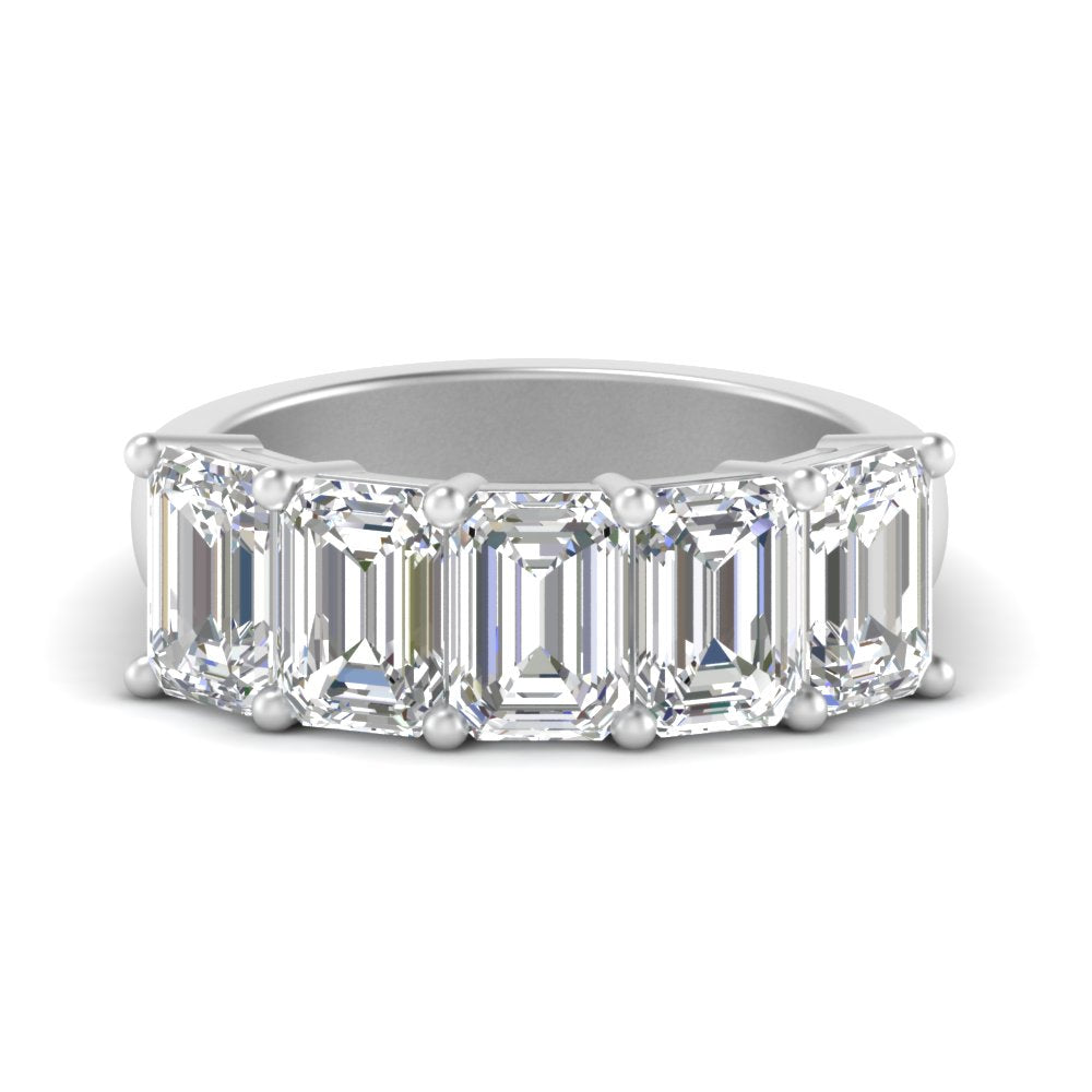Emerald Cut Five Stone Diamond Anniversary Ring