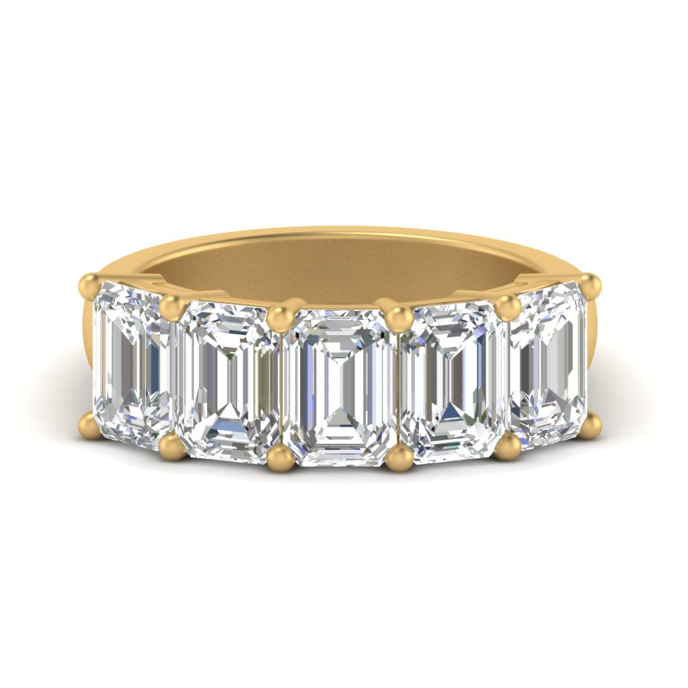 Emerald Cut Five Stone Diamond Anniversary Ring