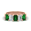 Load image into Gallery viewer, emerald-cut-5-stone-wedding-band-emerald-4-carat-in-rose-gold-fdwb8008emgemgrsleep-4.00ct-nl-rg