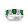 Load image into Gallery viewer, emerald-cut-5-stone-wedding-band-emerald-4-carat-in-white-gold-fdwb8008emgemgrangle5-4.00ct-nl-wg
