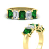 Load image into Gallery viewer, emerald-cut-5-stone-wedding-band-emerald-4-carat-in-yellow-gold-fdwb8008emgemgrangle3-4.00ct-nl-yg