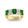 Load image into Gallery viewer, emerald-cut-5-stone-wedding-band-emerald-4-carat-in-yellow-gold-fdwb8008emgemgrangle5-4.00ct-nl-yg