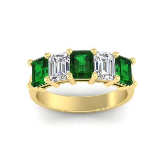 emerald-cut-5-stone-wedding-band-emerald-4-carat-in-yellow-gold-fdwb8008emgemgrangle5-4.00ct-nl-yg