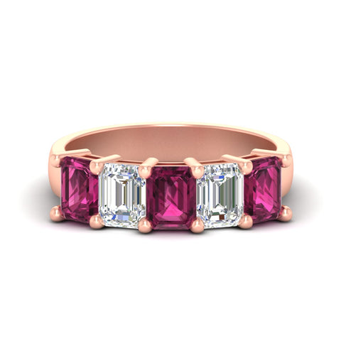 emerald-cut-5-stone-wedding-band-pink-sapphire-4-carat-in-rose-gold-fdwb8008emgsadrpisleep-4.00ct-nl-rg