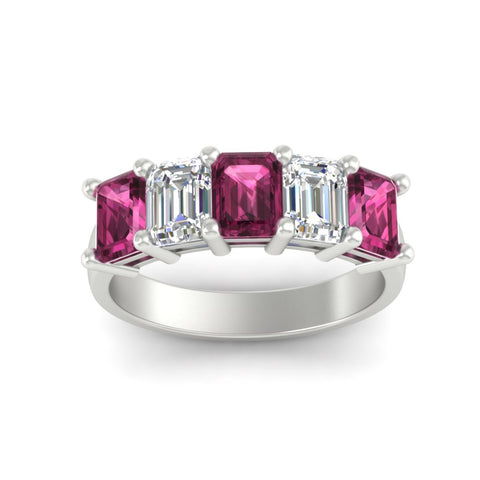 emerald-cut-5-stone-wedding-band-pink-sapphire-4-carat-in-white-gold-fdwb8008emgsadrpiangle5-4.00ct-nl-wg