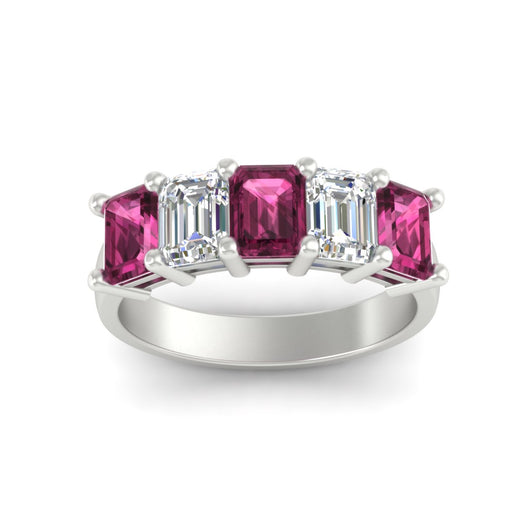 emerald-cut-5-stone-wedding-band-pink-sapphire-4-carat-in-white-gold-fdwb8008emgsadrpiangle5-4.00ct-nl-wg