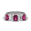 Load image into Gallery viewer, emerald-cut-5-stone-wedding-band-pink-sapphire-4-carat-in-white-gold-fdwb8008emgsadrpisleep-4.00ct-nl-wg