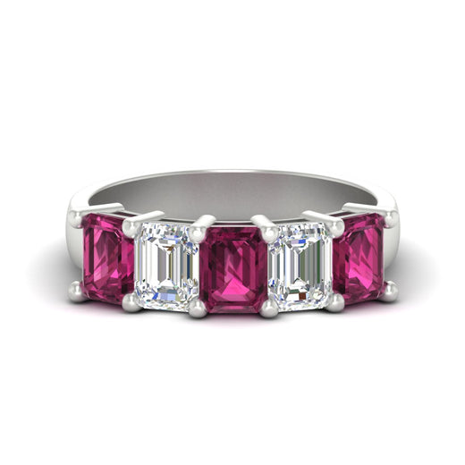 emerald-cut-5-stone-wedding-band-pink-sapphire-4-carat-in-white-gold-fdwb8008emgsadrpisleep-4.00ct-nl-wg