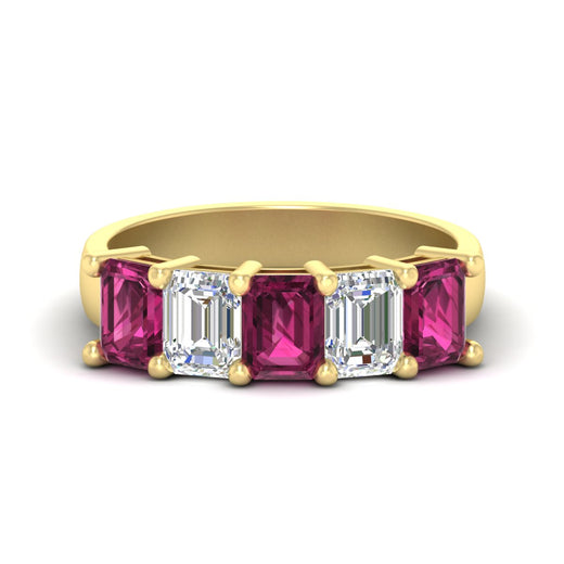 emerald-cut-5-stone-wedding-band-pink-sapphire-4-carat-in-yellow-gold-fdwb8008emgsadrpisleep-4.00ct-nl-yg