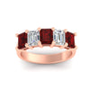 Load image into Gallery viewer, emerald-cut-5-stone-wedding-band-ruby-4-carat-in-rose-gold-fdwb8008emgrudrangle5-4.00ct-nl-rg