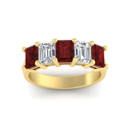 emerald-cut-5-stone-wedding-band-ruby-4-carat-in-yellow-gold-fdwb8008emgrudrangle5-4.00ct-nl-yg