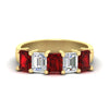 Load image into Gallery viewer, emerald-cut-5-stone-wedding-band-ruby-4-carat-in-yellow-gold-fdwb8008emgrudrsleep-4.00ct-nl-yg