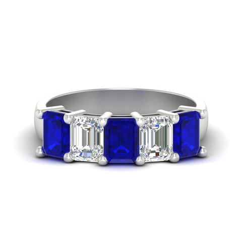 emerald-cut-5-stone-wedding-band-sapphire-4-carat-in-white-gold-fdwb8008emgsablsleep-4.00ct-nl-wg