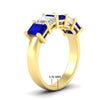 Load image into Gallery viewer, emerald-cut-5-stone-wedding-band-sapphire-4-carat-in-yellow-gold-fdwb8008emgsablangle2-4.00ct-nl-yg-hw