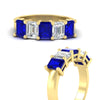 Load image into Gallery viewer, emerald-cut-5-stone-wedding-band-sapphire-4-carat-in-yellow-gold-fdwb8008emgsablangle3-4.00ct-nl-yg