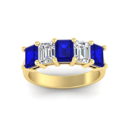 emerald-cut-5-stone-wedding-band-sapphire-4-carat-in-yellow-gold-fdwb8008emgsablangle5-4.00ct-nl-yg