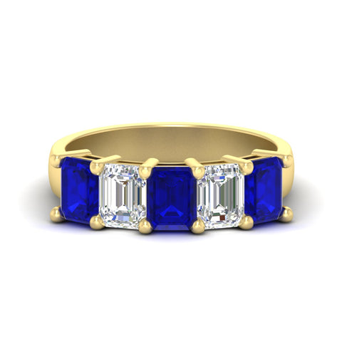 emerald-cut-5-stone-wedding-band-sapphire-4-carat-in-yellow-gold-fdwb8008emgsablsleep-4.00ct-nl-yg