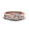 Load image into Gallery viewer, emerald-cut-Infinity-twist-diamond-matching-bridal-set-in-14K-rose-gold-FD8253EM-NL-RG