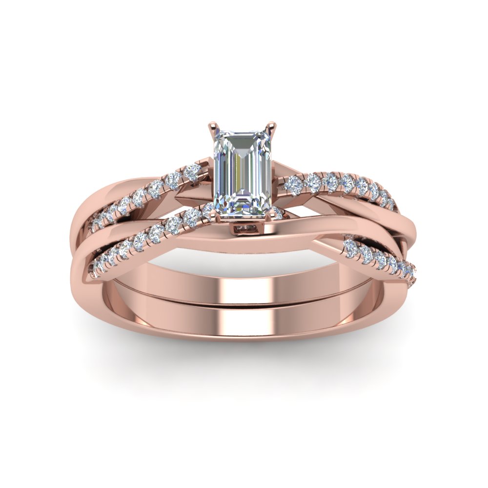 emerald-cut-Infinity-twist-diamond-matching-bridal-set-in-14K-rose-gold-FD8253EM-NL-RG