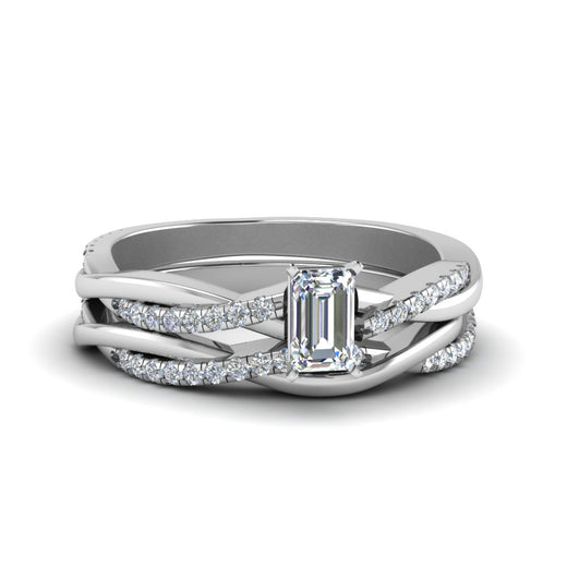 emerald-cut-Infinity-twist-diamond-matching-bridal-set-in-14K-white-gold-FD8253EM-NL-WG